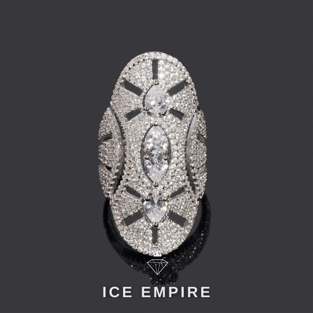 Iced Out 925 Silver Moissanite Ring