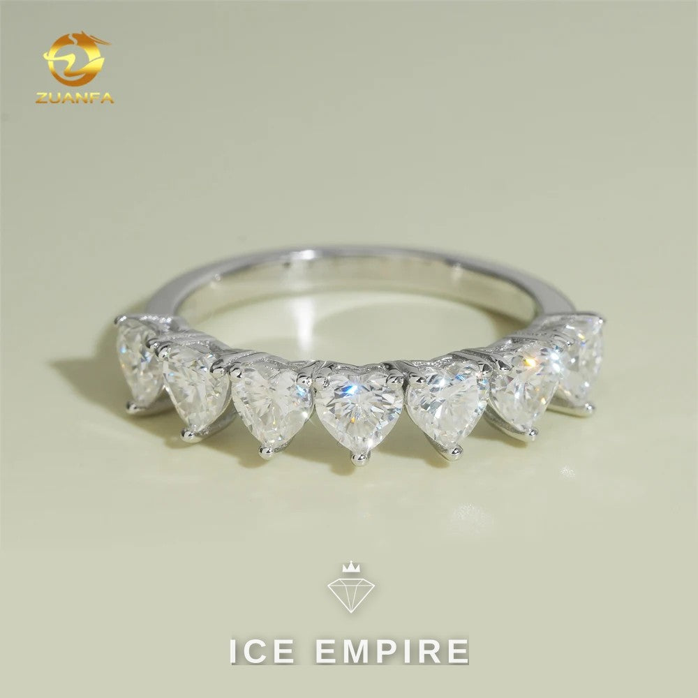 Iced Out Heart Gold Plated Moissanite Ring