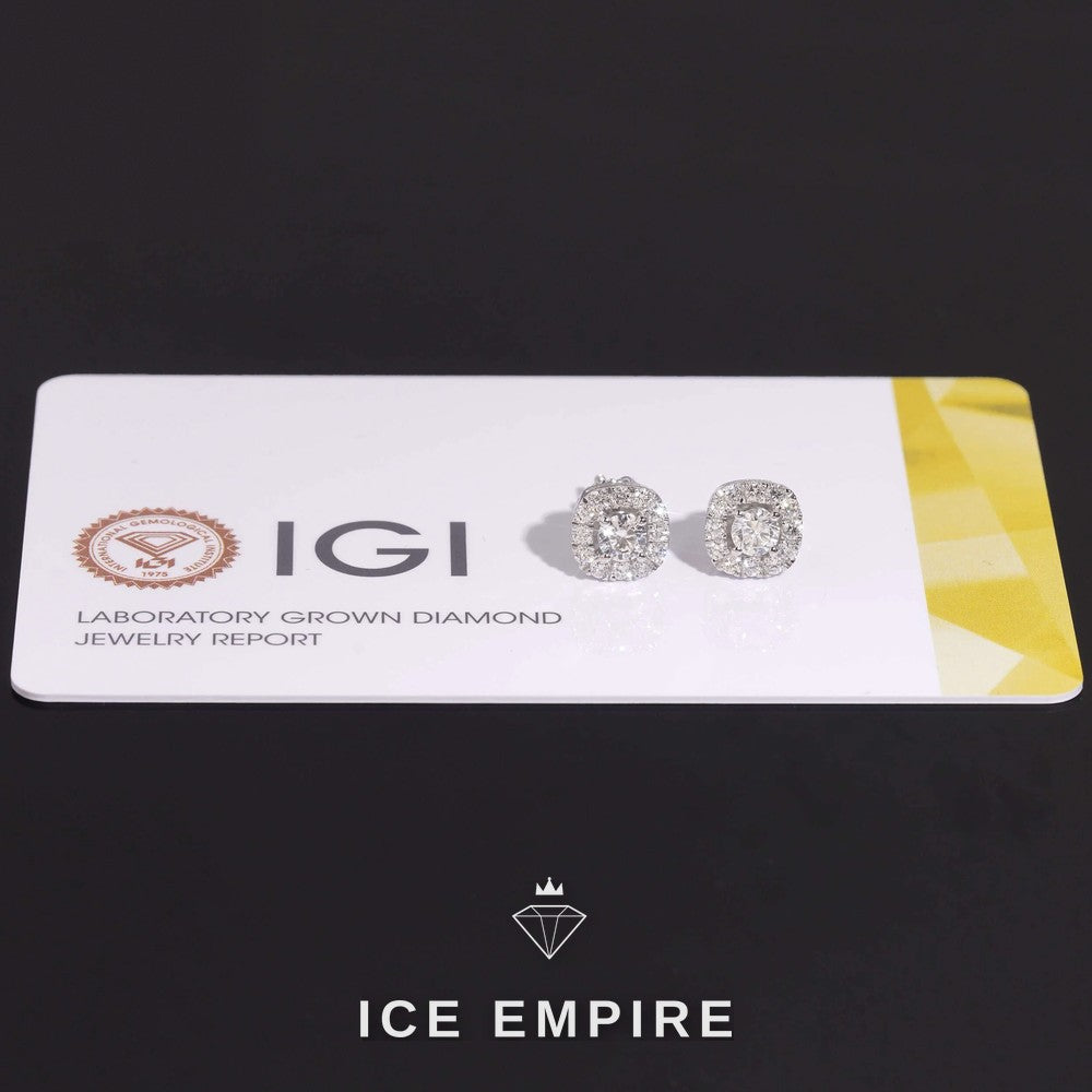 Iced Out Cluster Rose Gold Plated Lab Grown Diamond Earrings