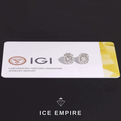 Iced Out Cluster Rose Gold Plated Lab Grown Diamond Earrings