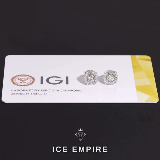 Iced Out Cluster Rose Gold Plated Lab Grown Diamond Earrings