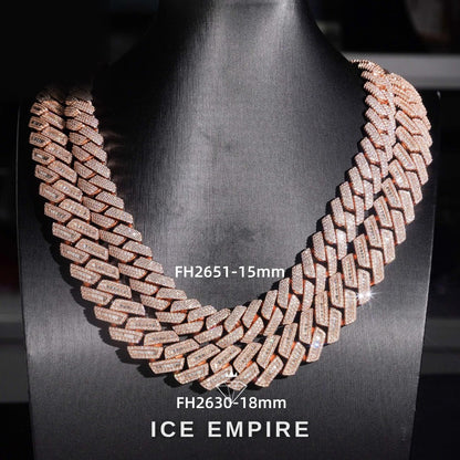 Iced Out Rose Gold Plated Moissanite Cuban Chain