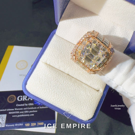 Iced Out 925 Silver Moissanite Ring