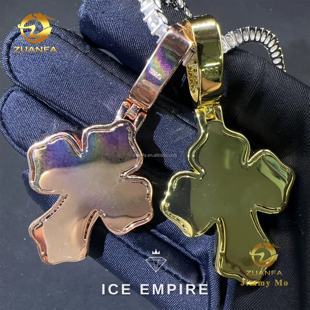 Iced Out Baguette 925 Silver Pendant