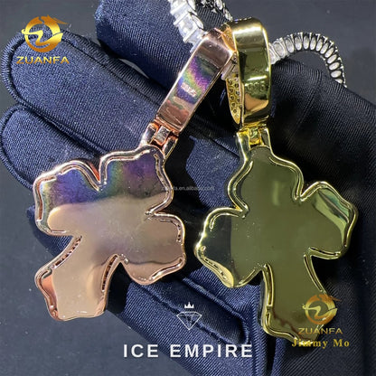 Iced Out Baguette 925 Silver Pendant