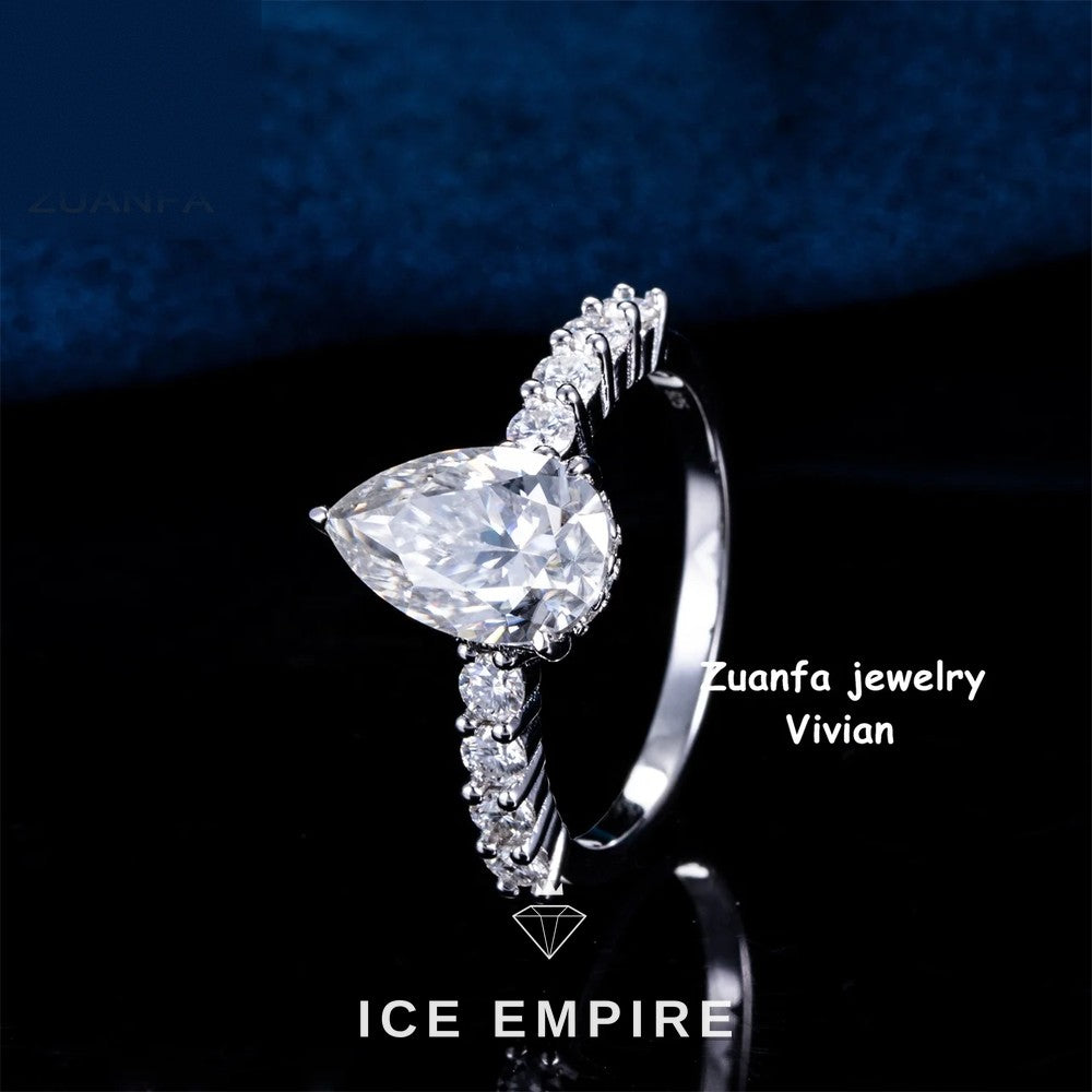 Iced Out 925 Silver Moissanite Ring