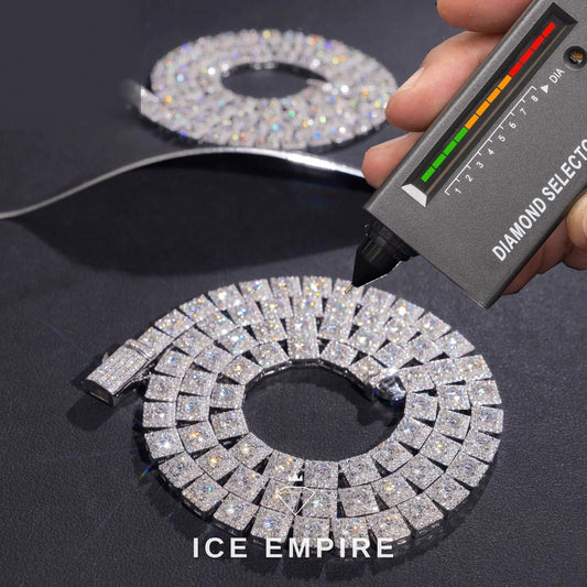 Iced Out 925 Silver Moissanite Tennis Chain