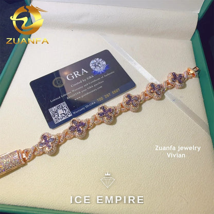 Iced Out Rose Gold Plated Moissanite Cuban Chain