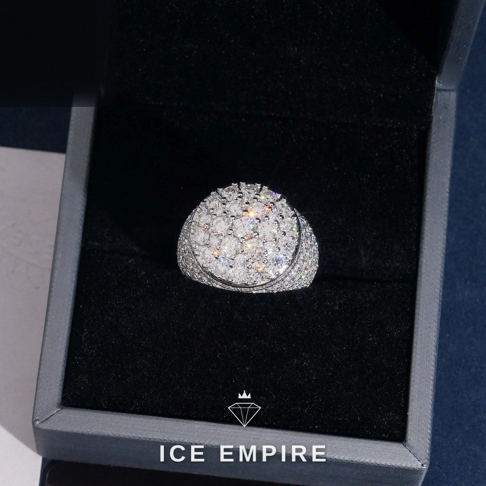 Iced Out Rose Gold Plated Moissanite Ring