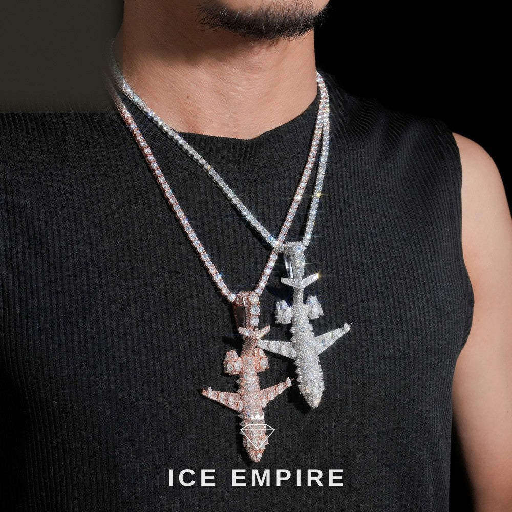 Iced Out Rose Gold Plated Moissanite Pendant