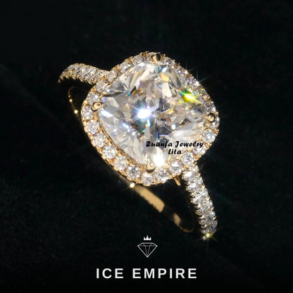 Iced Out Rose Gold Plated Moissanite Ring