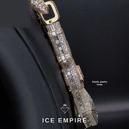Iced Out Rose Gold Plated Moissanite Pendant
