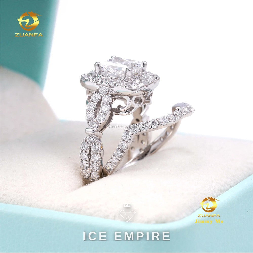 Iced Out 14K Gold Lab Grown Diamond Engagement Ring