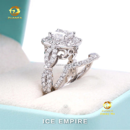 Iced Out 14K Gold Lab Grown Diamond Engagement Ring