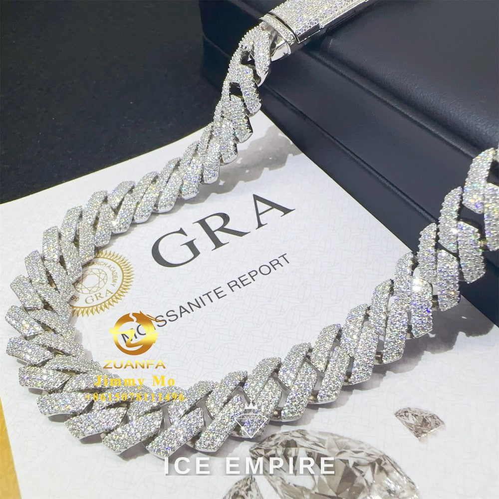 Iced Out Rose Gold Plated Moissanite Cuban Chain