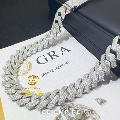 Iced Out Rose Gold Plated Moissanite Cuban Chain