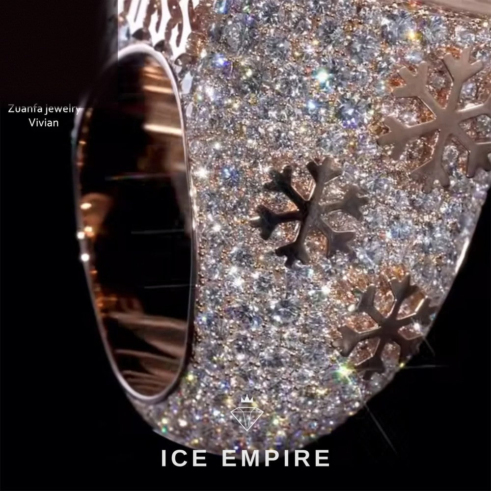 Iced Out 925 Silver Moissanite Ring