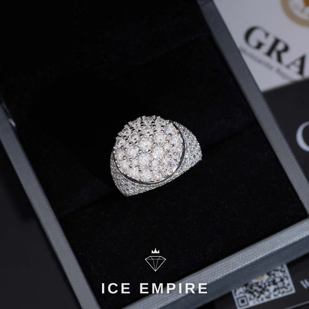 Iced Out Rose Gold Plated Moissanite Ring