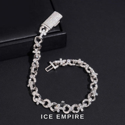Iced Out Cross 925 Silver Moissanite Cuban Chain