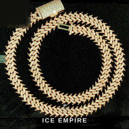 Iced Out Rose Gold Plated Moissanite Cuban Chain