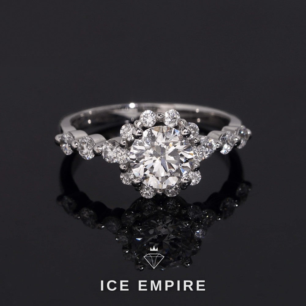Iced Out Gold Plated Lab Grown Diamond Engagement Ring