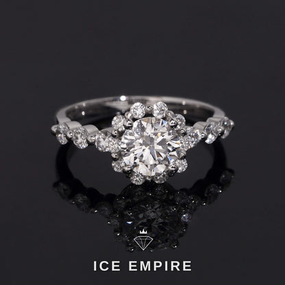 Iced Out Gold Plated Lab Grown Diamond Engagement Ring