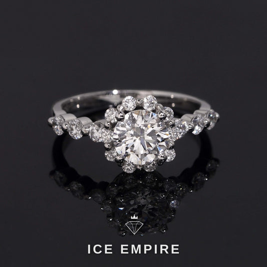 Iced Out Gold Plated Lab Grown Diamond Engagement Ring