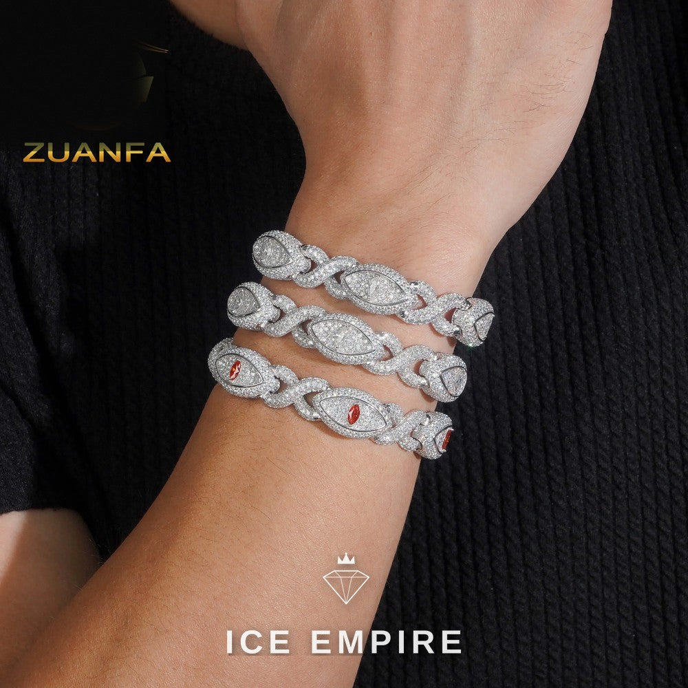 Iced Out 925 Silver Moissanite Cuban Chain