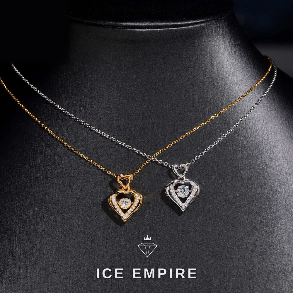 Iced Out Heart 925 Silver Lab Grown Diamond Pendant