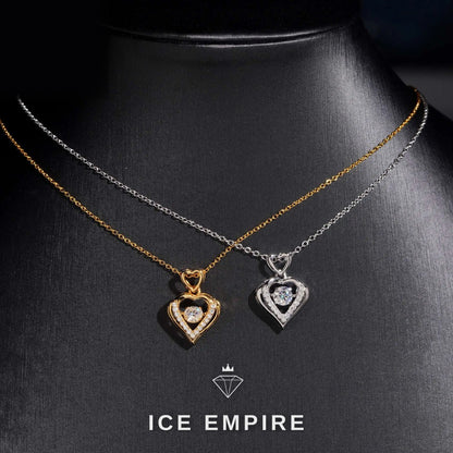 Iced Out Heart 925 Silver Lab Grown Diamond Pendant