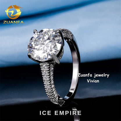 Iced Out 925 Silver Moissanite Ring