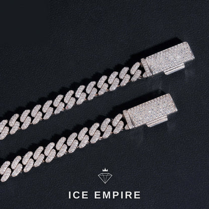 Iced Out 925 Silver Moissanite Cuban Chain