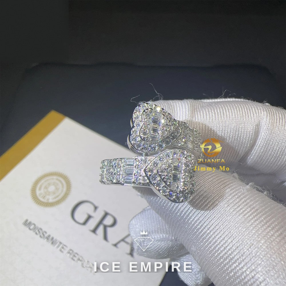 Iced Out Baguette Rose Gold Plated Moissanite Ring