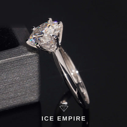 Iced Out Rose Gold Plated Moissanite Engagement Ring