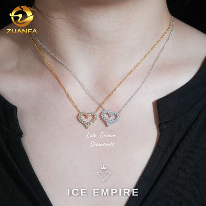 Iced Out Heart 925 Silver Lab Grown Diamond Pendant