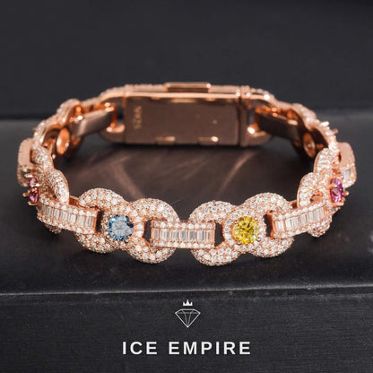 Iced Out Rose Gold Moissanite Cuban Chain