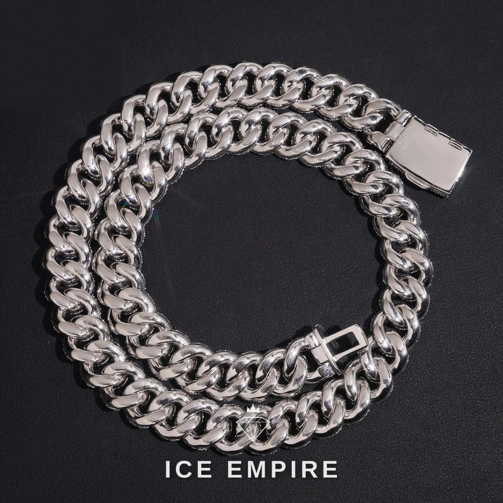 Iced Out Rose Gold Plated Moissanite Cuban Chain