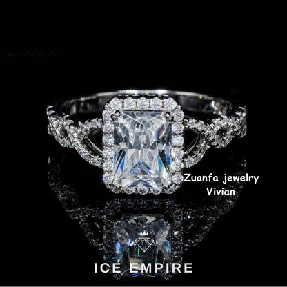 Iced Out 925 Silver Moissanite Ring
