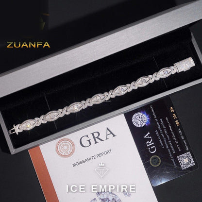 Iced Out 925 Silver Moissanite Cuban Chain