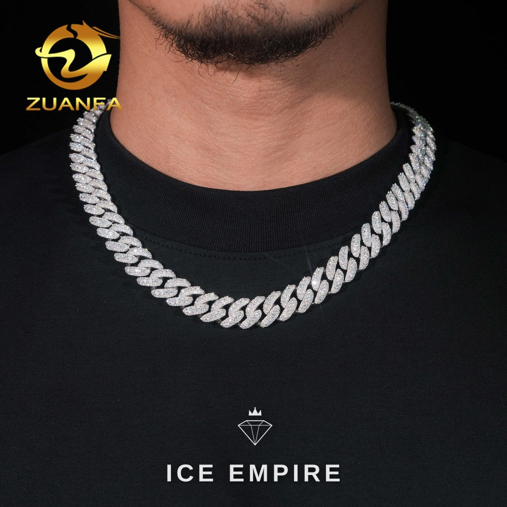 Iced Out Rose Gold Plated Moissanite Cuban Chain