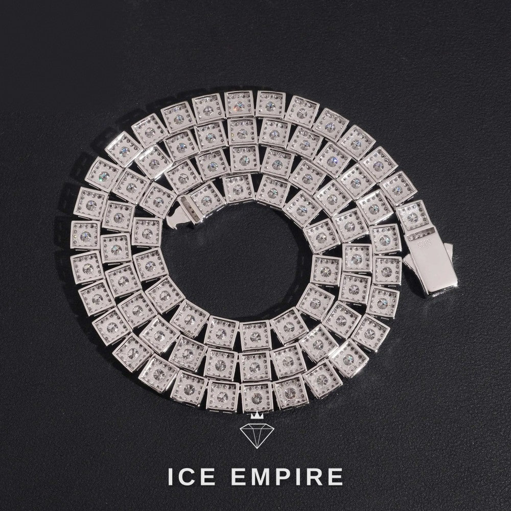 Iced Out 925 Silver Moissanite Tennis Chain
