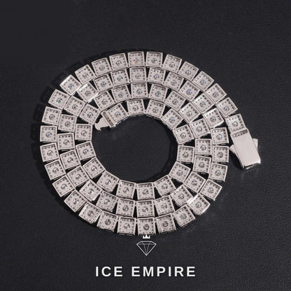 Iced Out 925 Silver Moissanite Tennis Chain
