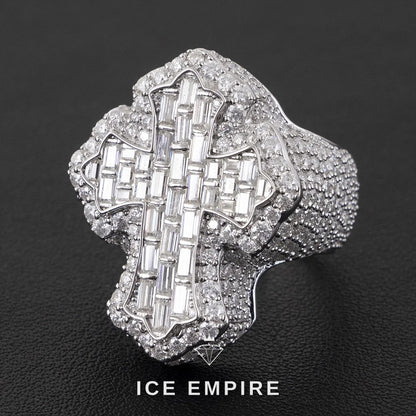 Iced Out Baguette 925 Silver Moissanite Ring