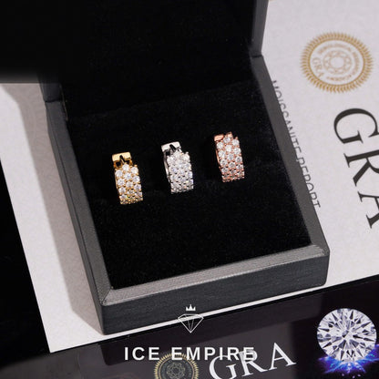 Iced Out 925 Silver Moissanite Hoop Earrings