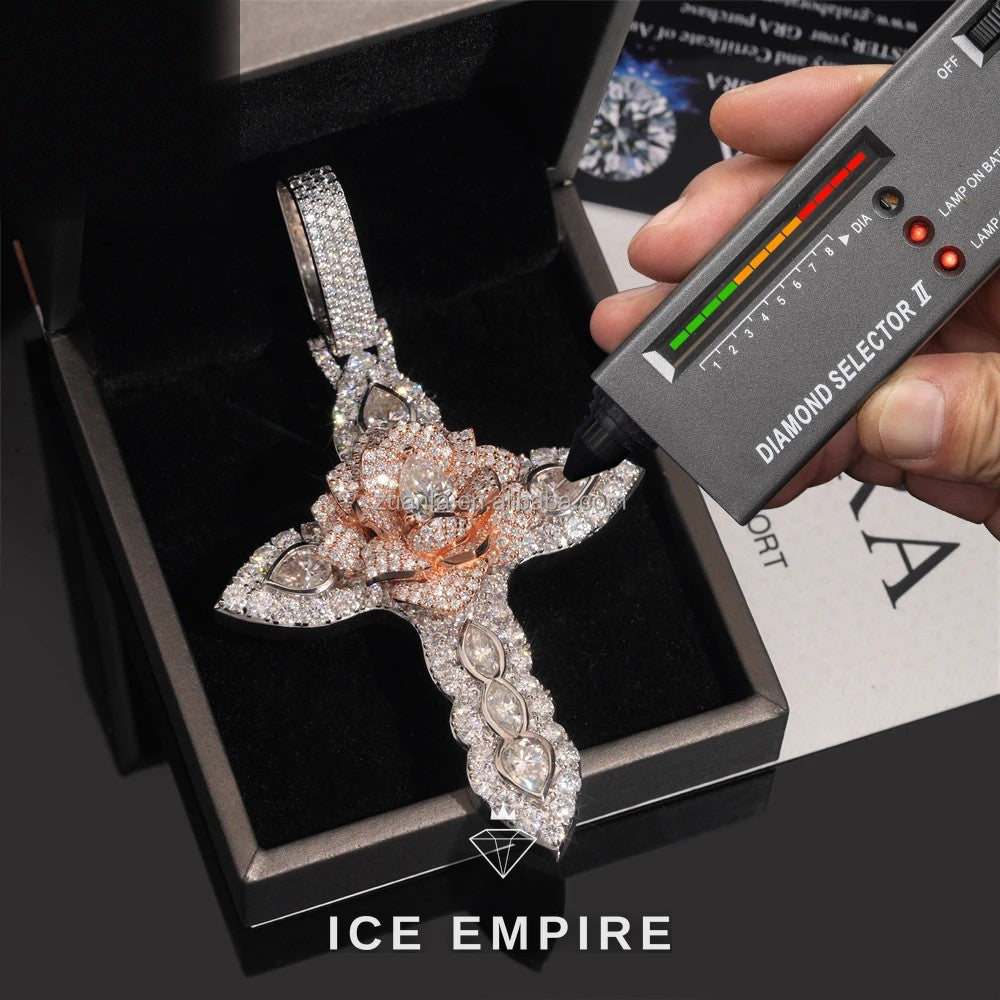 Iced Out Cross Gold Plated Pendant