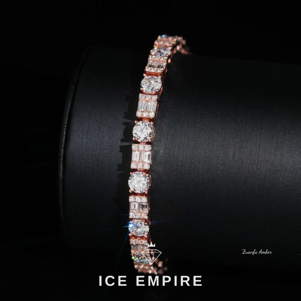 Iced Out Rose Gold Plated Lab Grown Diamond Tennis Chain