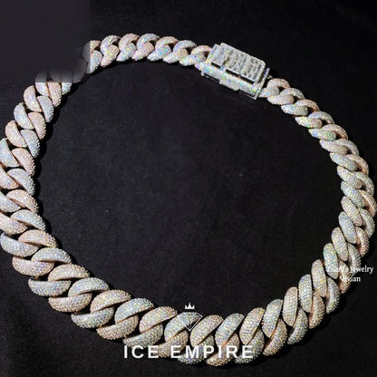 Iced Out Rose Gold Plated Moissanite Cuban Chain