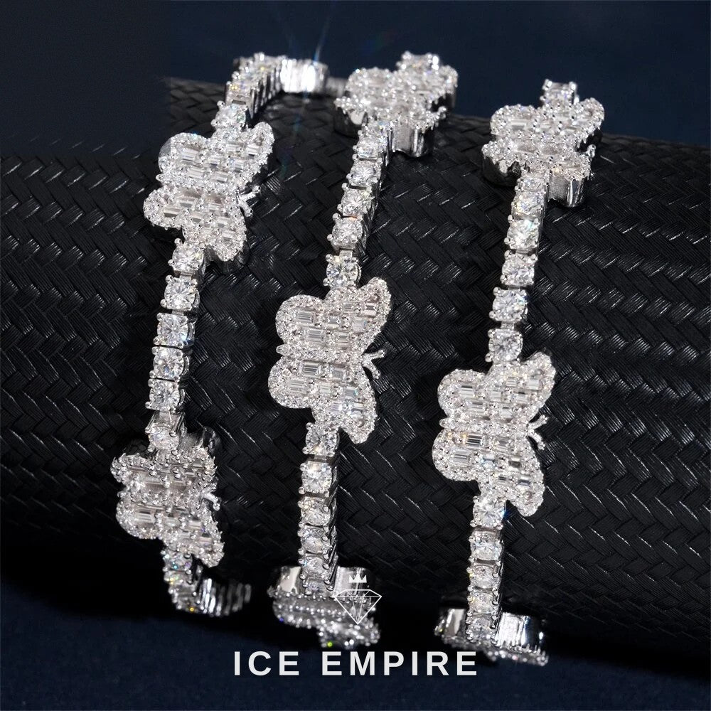 Iced Out 925 Silver Moissanite Tennis Chain