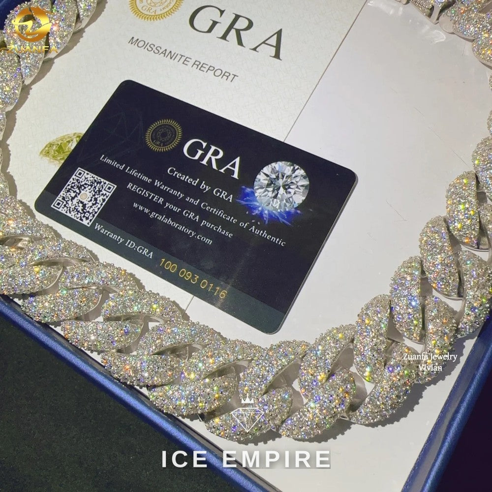 Iced Out Rose Gold Plated Moissanite Cuban Chain