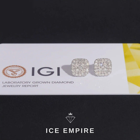 Iced Out Rose Gold Plated Lab Grown Diamond Stud Earrings
